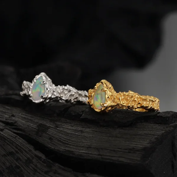 MLKENLY 1PC Opal 100% S925 Sterling Silver Ear Clip without Pierced Double-Layer Hollow Irregular Earcuff Pendientes Plata 925