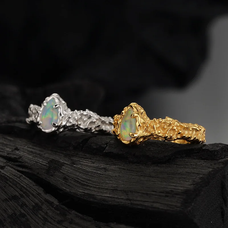 MLKENL 1PC S925 Sterling Silver Gold Opal Clip Earrings Without Holes Texture Earcuff Catilage Fine Ear Jewelry Accessories - Image 6