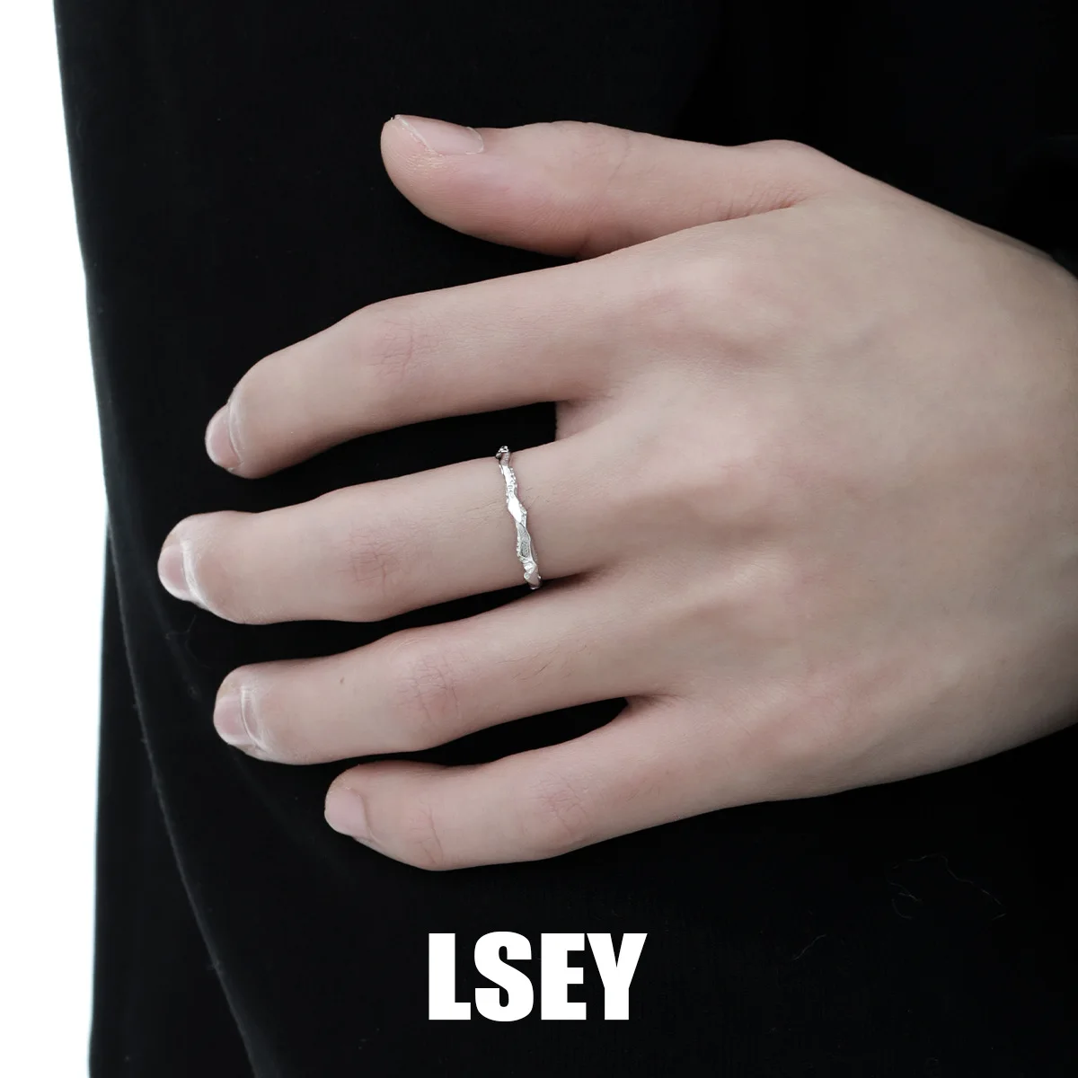 MLKENLY S925 sterling silver Wholesale of versatile textured open rings and silver jewelry - Image 4