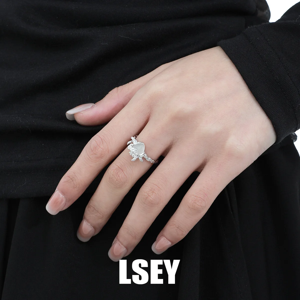 MLKENLY S925 sterling silver Bow White Jade Rings For Women Men Simple Design Fashion Open Adjustable Handmade Couple Ring Gift - Image 2