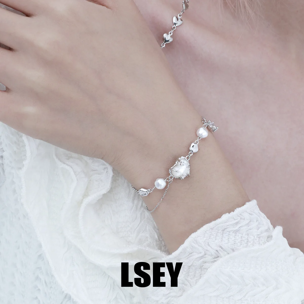 MLKENLY S925 sterling silver Cold style, high-end, versatile temperament, caring mother of pearl bracelet jewelry - Image 3