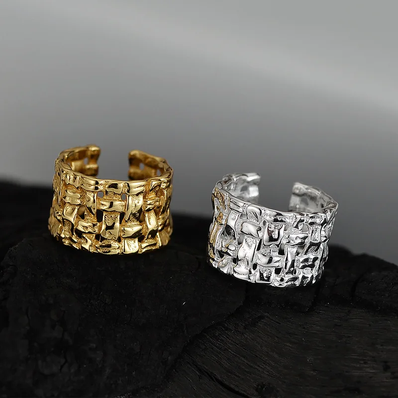 MLKENLY Korean version Instagram style niche designer fence ear clip wholesale S925 pure silver texture ear clip for women