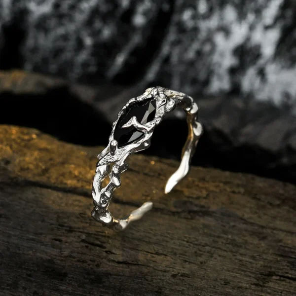 MLKENLY S925 sterling silver Irregular hollowed out broken adjustable index finger ring Women Personality Exquisite Gift 