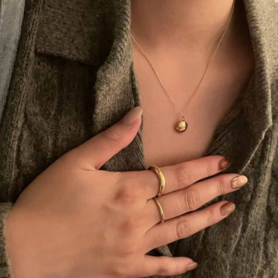 Korea 925 Sterling Silver INS Clavicle Chain Jewelry Simple Round Glossy Pendant Necklaces for Women Gold 18k - Image 5