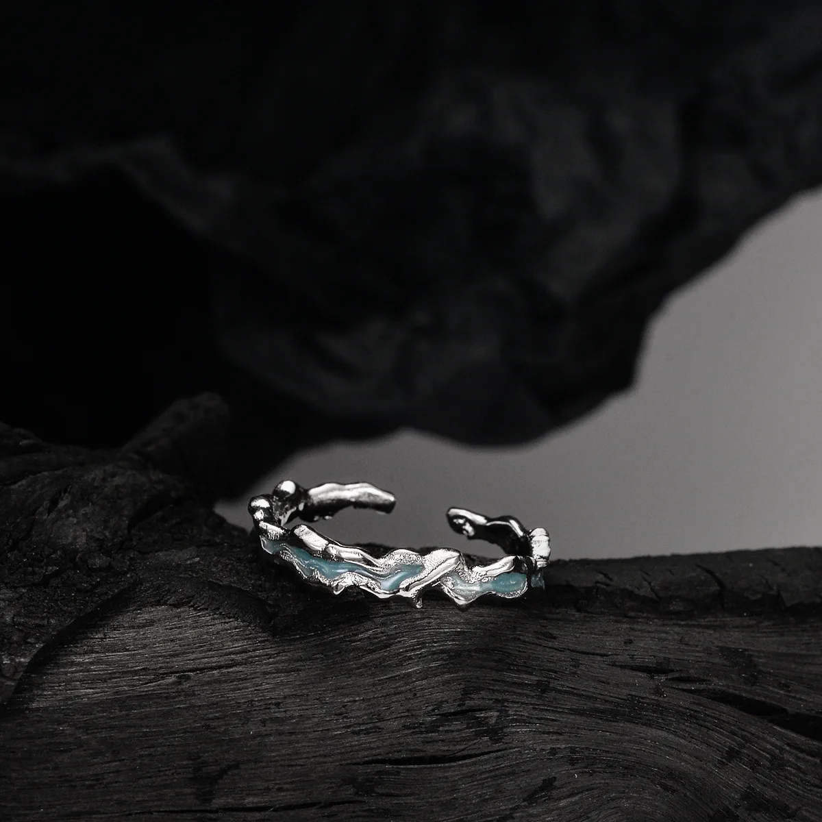 MLKENLY Mint Blue Sweet Cool Enamel Ring Personality S925 Sterling Silver Ice Lake Series Light Ice Finger Ring Girl - Image 2