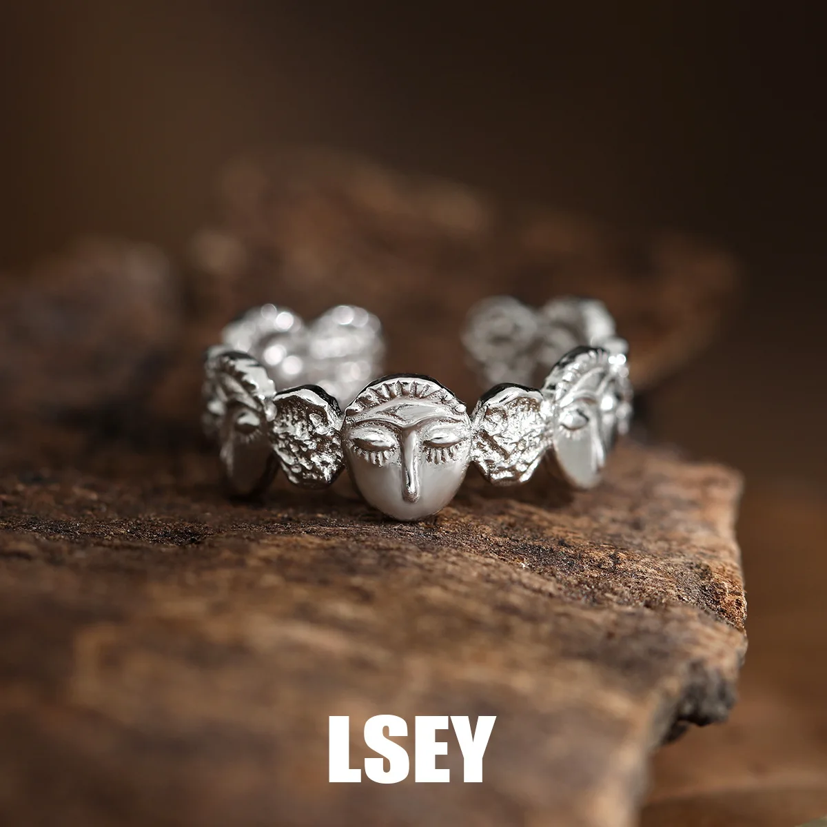 MLKENLY S925 sterling silver Vintage Tears Face Ring Coldness Ring Women's Silver Jewelry Wholesale