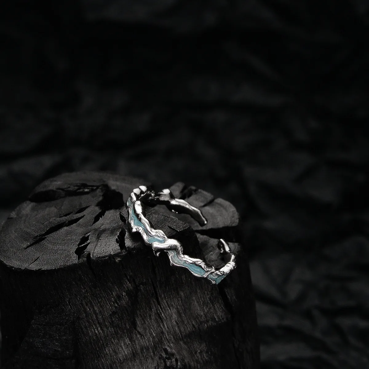 MLKENLY Mint Blue Sweet Cool Enamel Ring Personality S925 Sterling Silver Ice Lake Series Light Ice Finger Ring Girl - Image 3