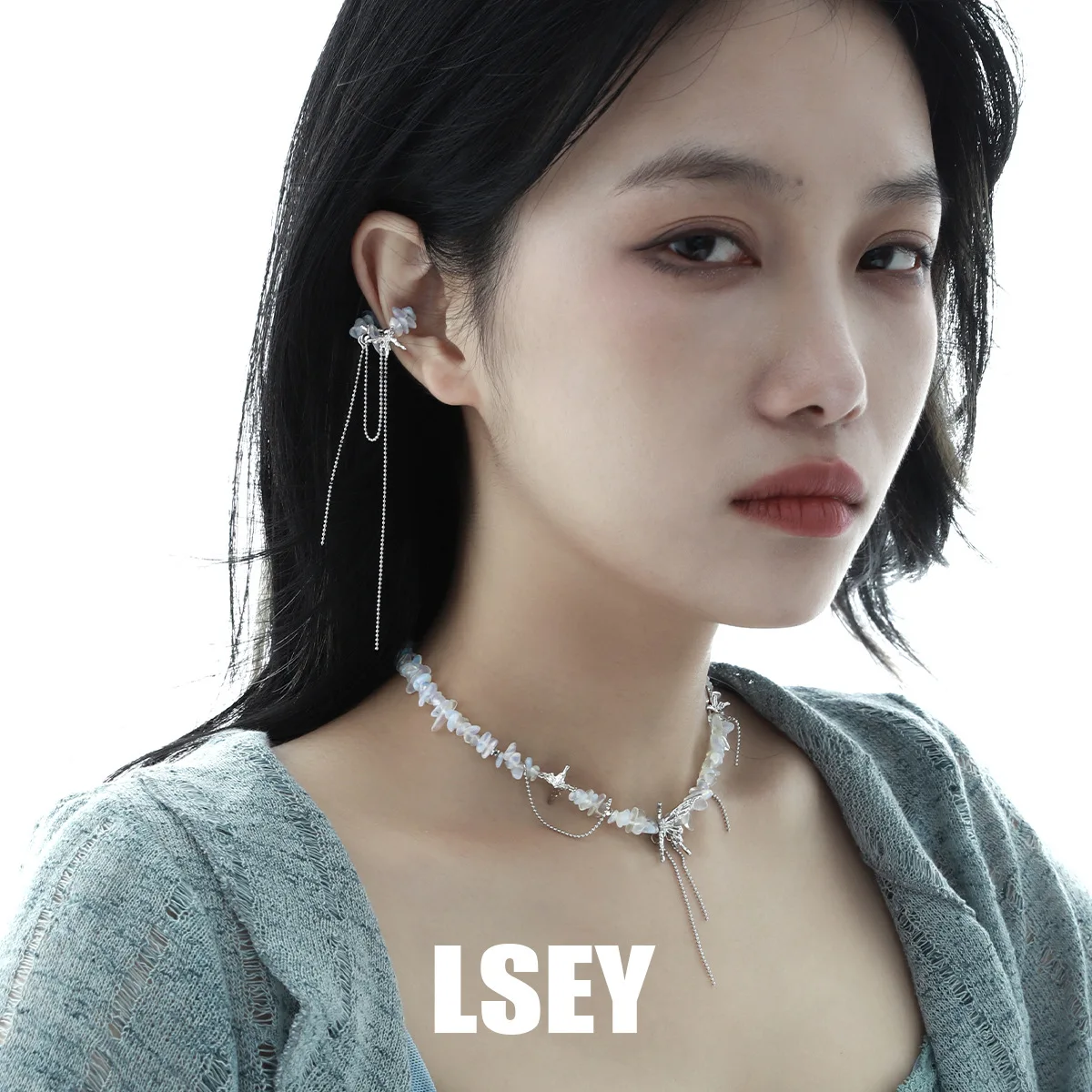 MLKENLY 1PCS S925 Sterling Silver Wholesale of Opal Butterfly Pure Silver Earbone Clip Earbone Clip Silver Jewelry ear cuff - Image 4