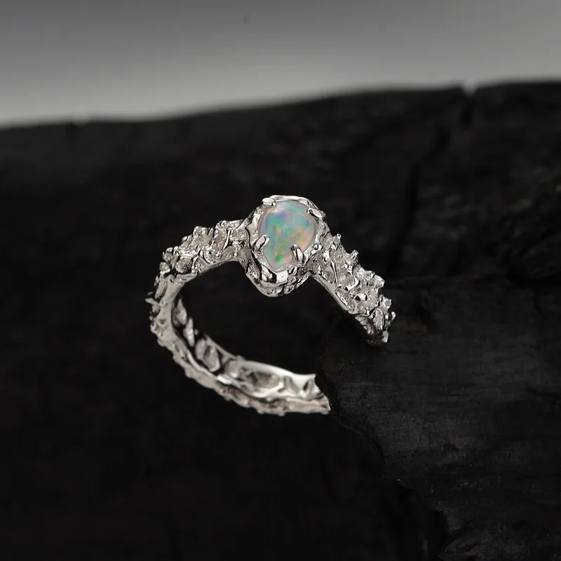 MLKENL 1PC S925 Sterling Silver Gold Opal Clip Earrings Without Holes Texture Earcuff Catilage Fine Ear Jewelry Accessories - Image 4