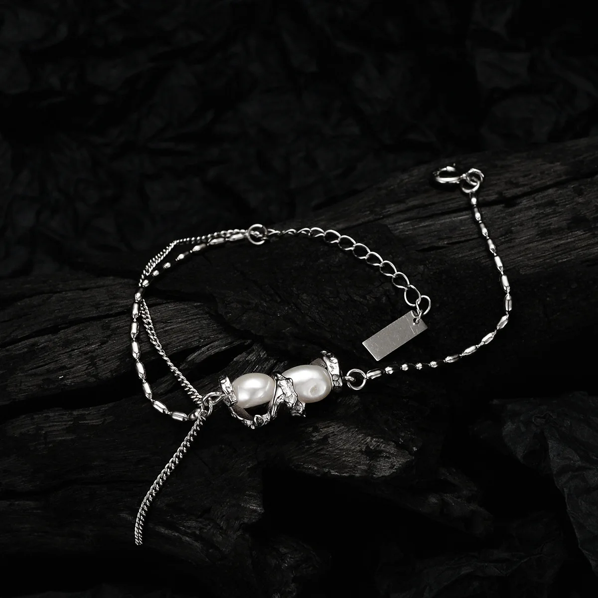 MLKENLY Korean version simple rice bead bracelet wholesale female S925 sterling silver small crowd cool wind light luxury pearl