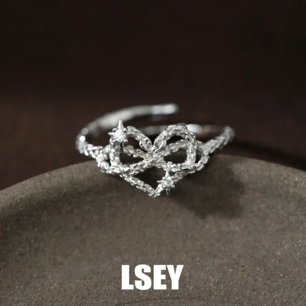 MLKENLY S925 sterling silver Mobius Love Snake Ring Original Sweet Cool Zircon Open Ring Silver Jewelry New Product