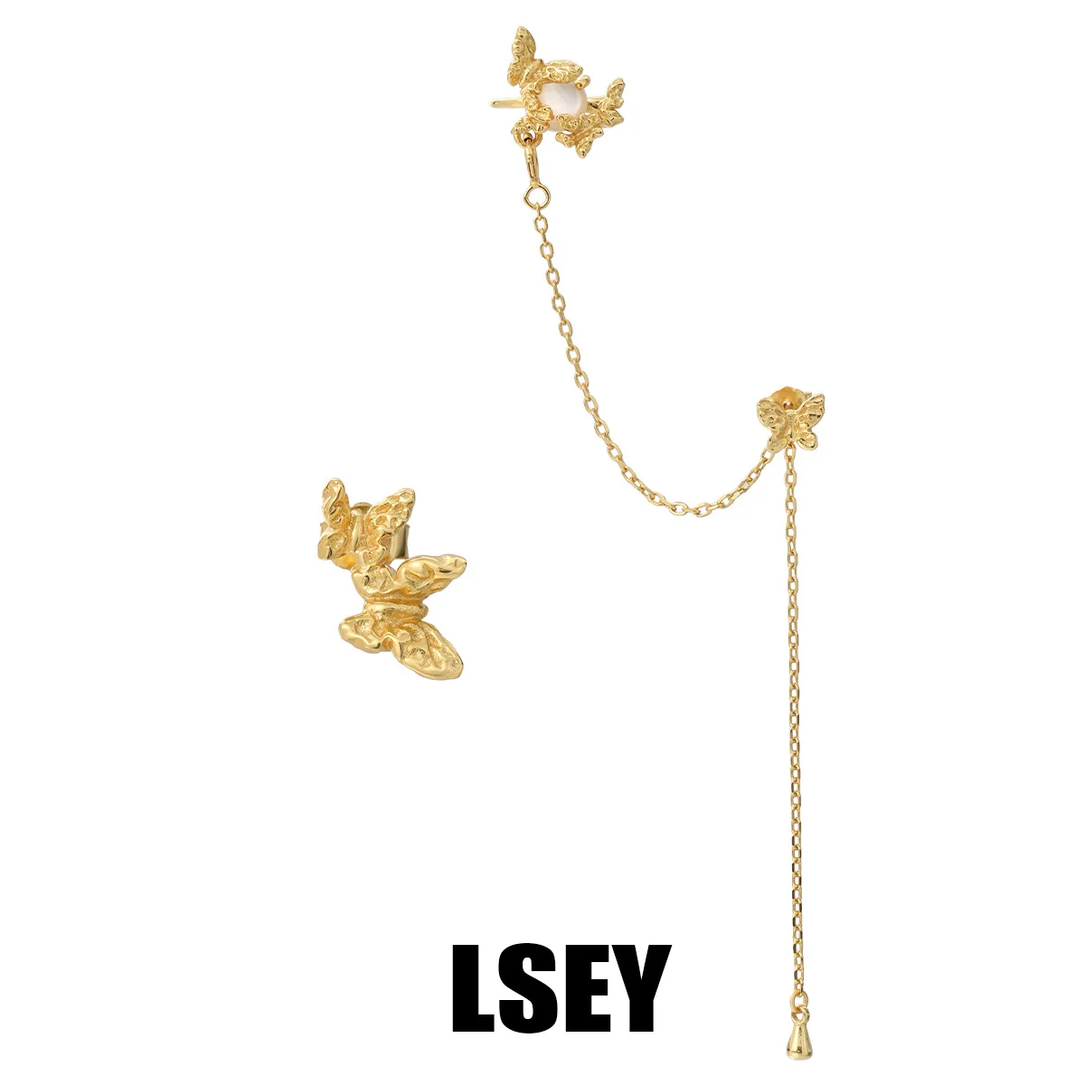 MLKENLY S925 sterling silver White Butterfly Shell Ear Cuff Bone Clip Earnail Cold Wind Earnail Silver Jewelry Wholesale - Image 5