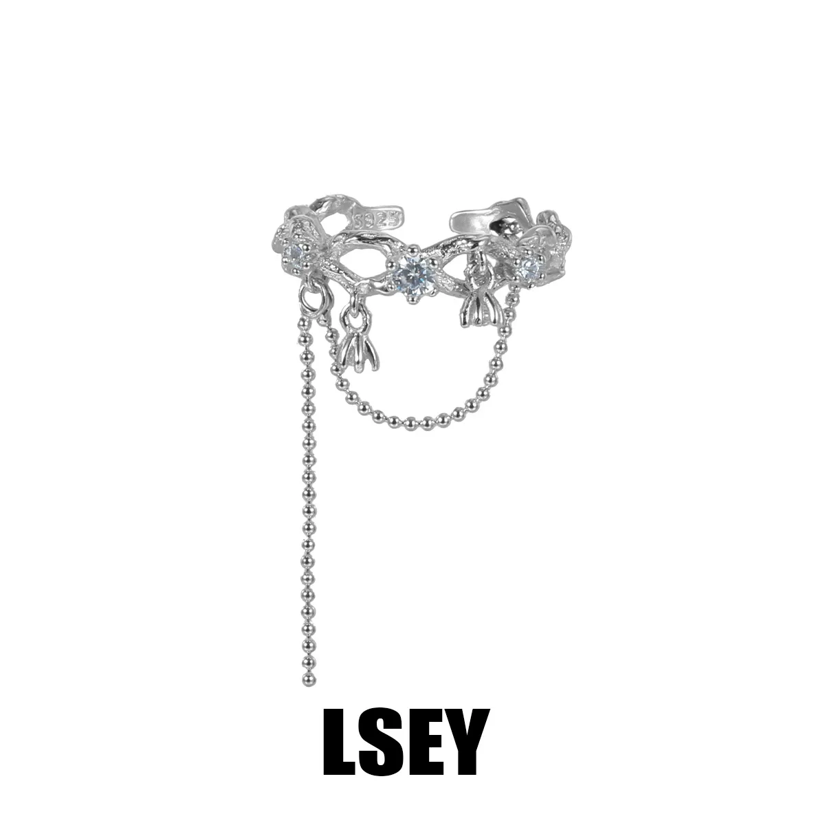 MLKENLY S925 sterling silver Zircon Vine Ring Original Design Personalized Branch Chain Open Ring Silver Jewelry Batch - Image 5