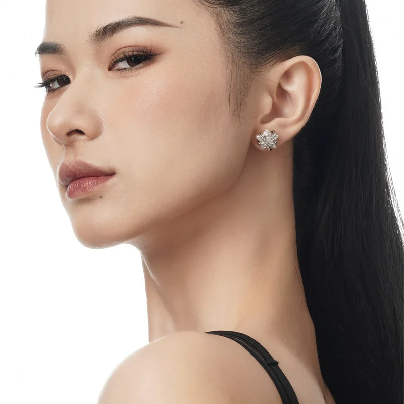 MLKENLY S925 sterling silver Baroque star stud design with pearl lines wrapped around star shaped earrings for women - Image 3