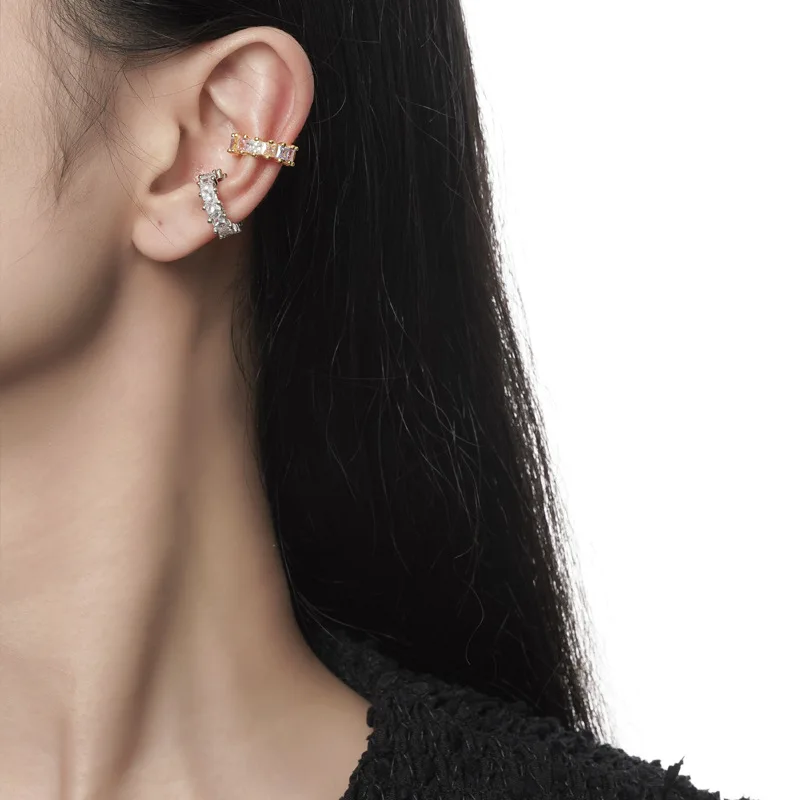 MLKENLY S925 sterling silver diamond ear clip for women's Instagram style without ear holes, mixed rehearsal diamond ear clip - Image 3