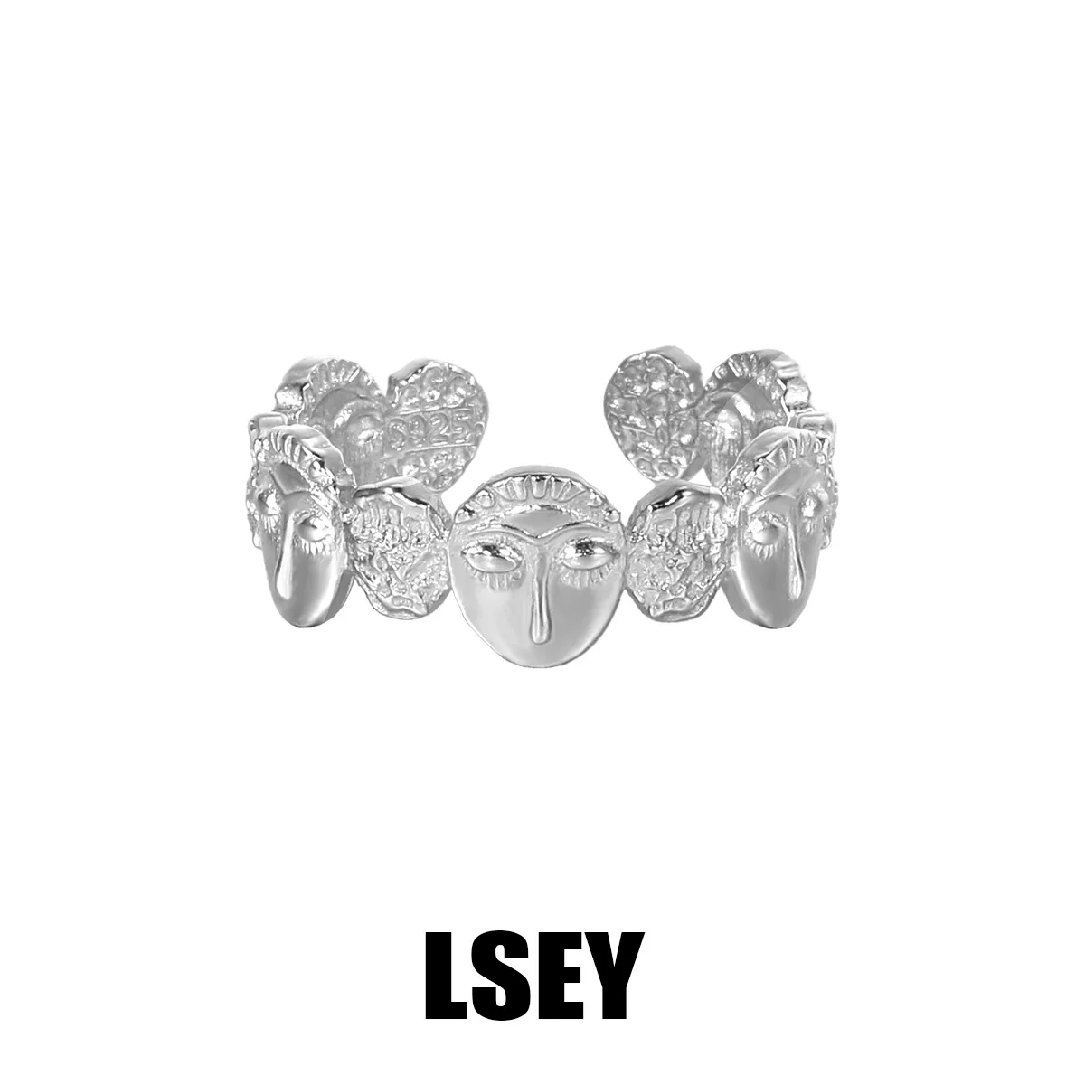 MLKENLY S925 sterling silver Vintage Tears Face Ring Coldness Ring Women's Silver Jewelry Wholesale - Image 3