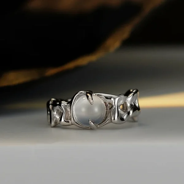 New S925 Sterling Silver Ear Clip without Pierced White agate Irregular Earcuff Pendientes Plata