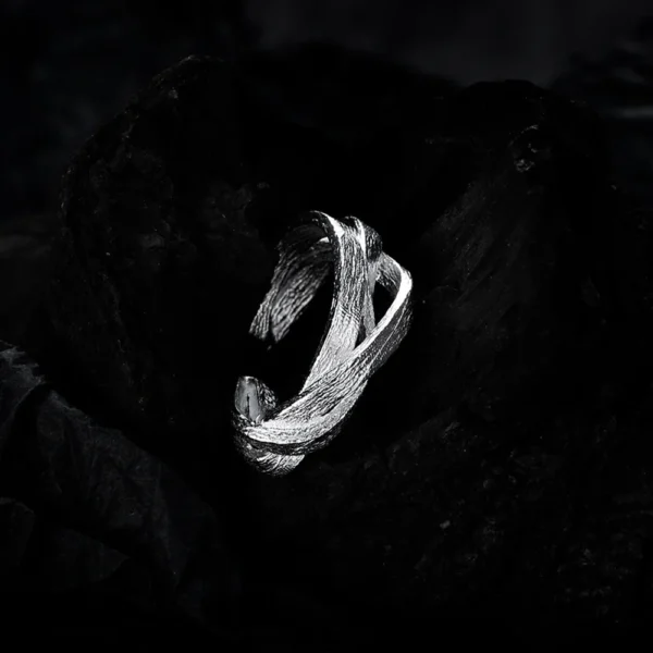 MLKENLY Simplified S925 pure silver geometric hollow winding ear clip for women's ins style woven brushed ear clip