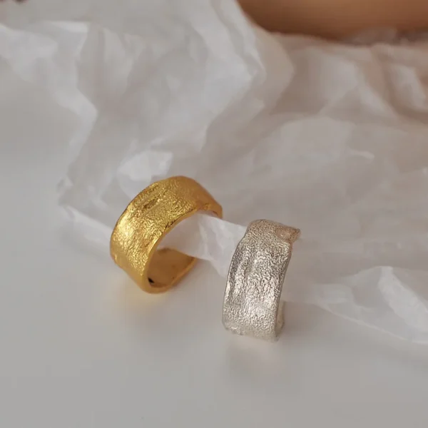 1PC Minimalist Uneven S925 Sterling Silver Ear Clip Texture INS Wide Ear Cuff No Pierced Silver 925 Ear Bone Jewelry Extra 1% O