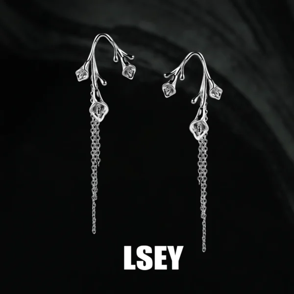 MLKENLY S925 sterling silver Horseshoe Lotus Stud Earrings for Women Vintage Plant Mini Korean Fashion Earring Piercing Jewelry