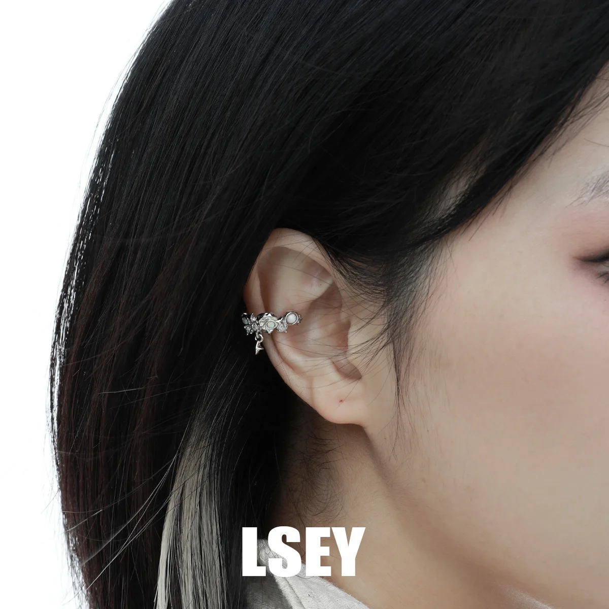 MLKENLY S925 sterling silver Star Dangle Earrings for Women Sweet Pink Opal Long Tassel Chain Ear Cuffs Accessories Fine Jewelry - Image 4