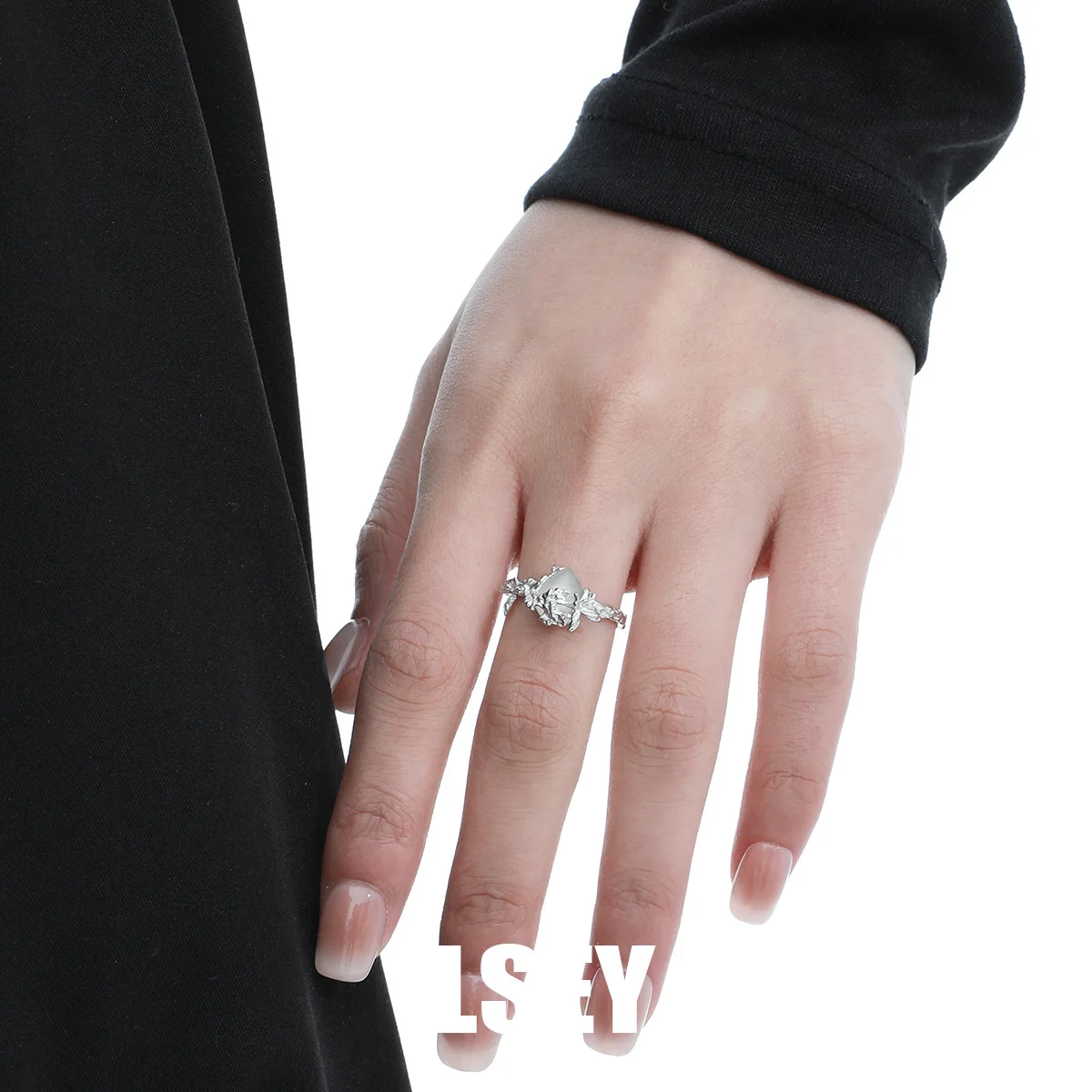 MLKENLY S925 sterling silver Bow White Jade Rings For Women Men Simple Design Fashion Open Adjustable Handmade Couple Ring Gift - Image 3