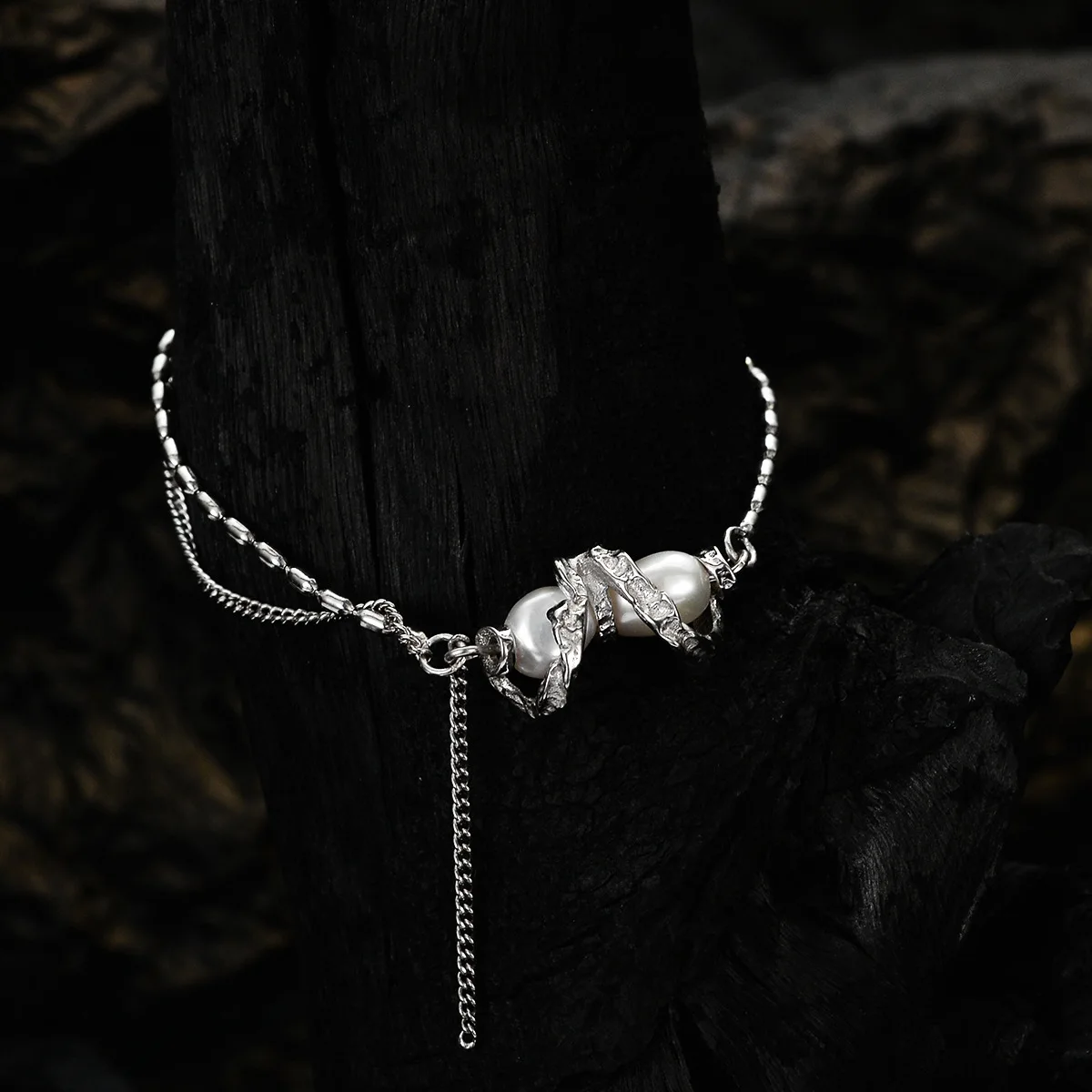 MLKENLY Korean version simple rice bead bracelet wholesale female S925 sterling silver small crowd cool wind light luxury pearl - Image 3