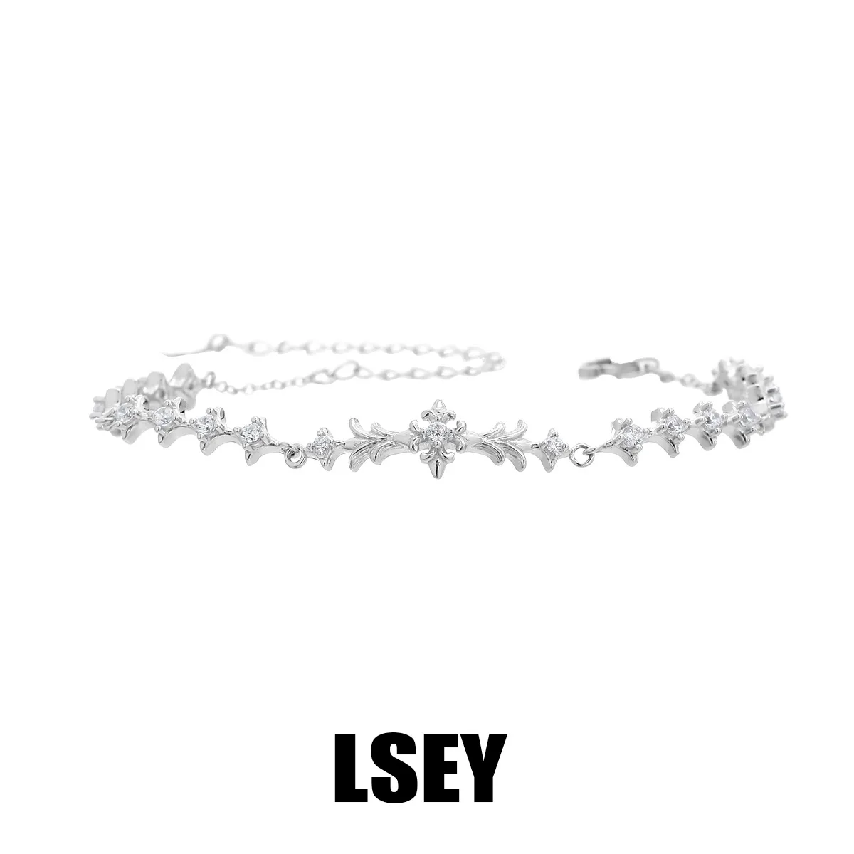 MLKENLY S925 sterling silver Cross Charm Bracelet For Wome Vintage Wedding Fine Jewelry Cool Punk - Image 4