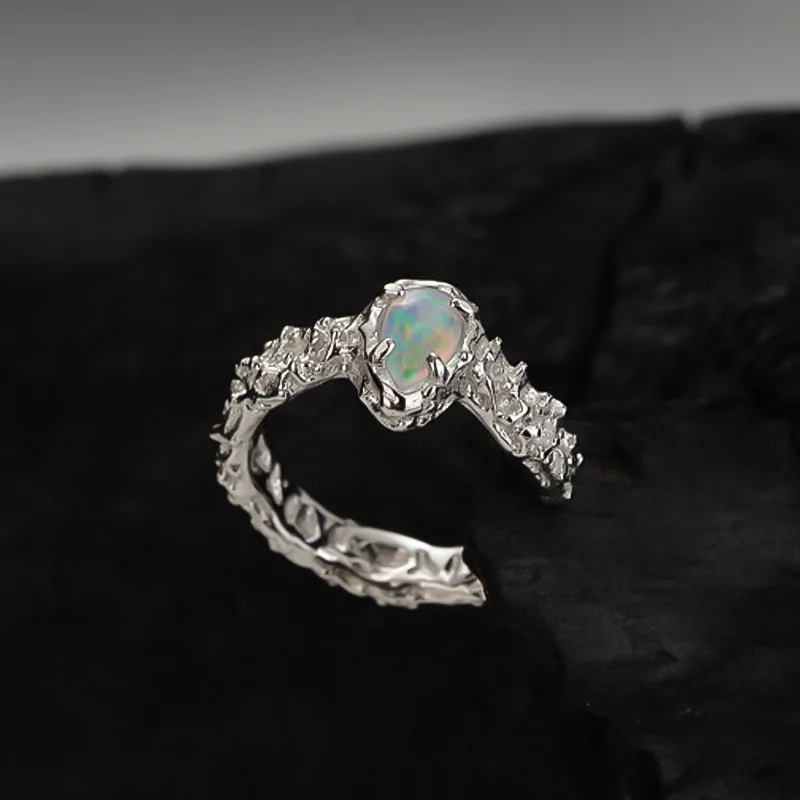 MLKENL 1PC S925 Sterling Silver Gold Opal Clip Earrings Without Holes Texture Earcuff Catilage Fine Ear Jewelry Accessories