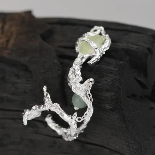 S925 sterling silver grape stone earrings female ins cool style exaggerated irregular patterned earrings with irregular shapes