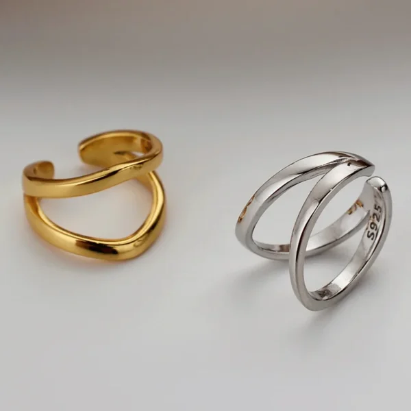 MLKENLY S925 Sterling Silver 1Pc Ear Cuff Earrings Non-Piercing Double Layer Cuff Ear Clip Earring for Women Fake Cartilage Jewe