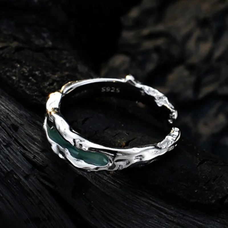 MLKENLY Enamel ring small design S925 sterling silver irregular drop glue index finger ring for women - Image 5