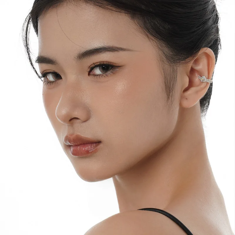 MLKENL 1PC S925 Sterling Silver Gold Opal Clip Earrings Without Holes Texture Earcuff Catilage Fine Ear Jewelry Accessories - Image 2