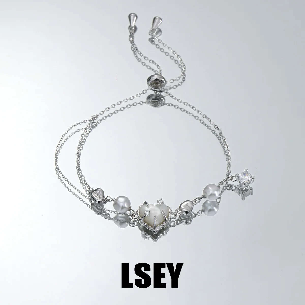 MLKENLY S925 sterling silver Cold style, high-end, versatile temperament, caring mother of pearl bracelet jewelry