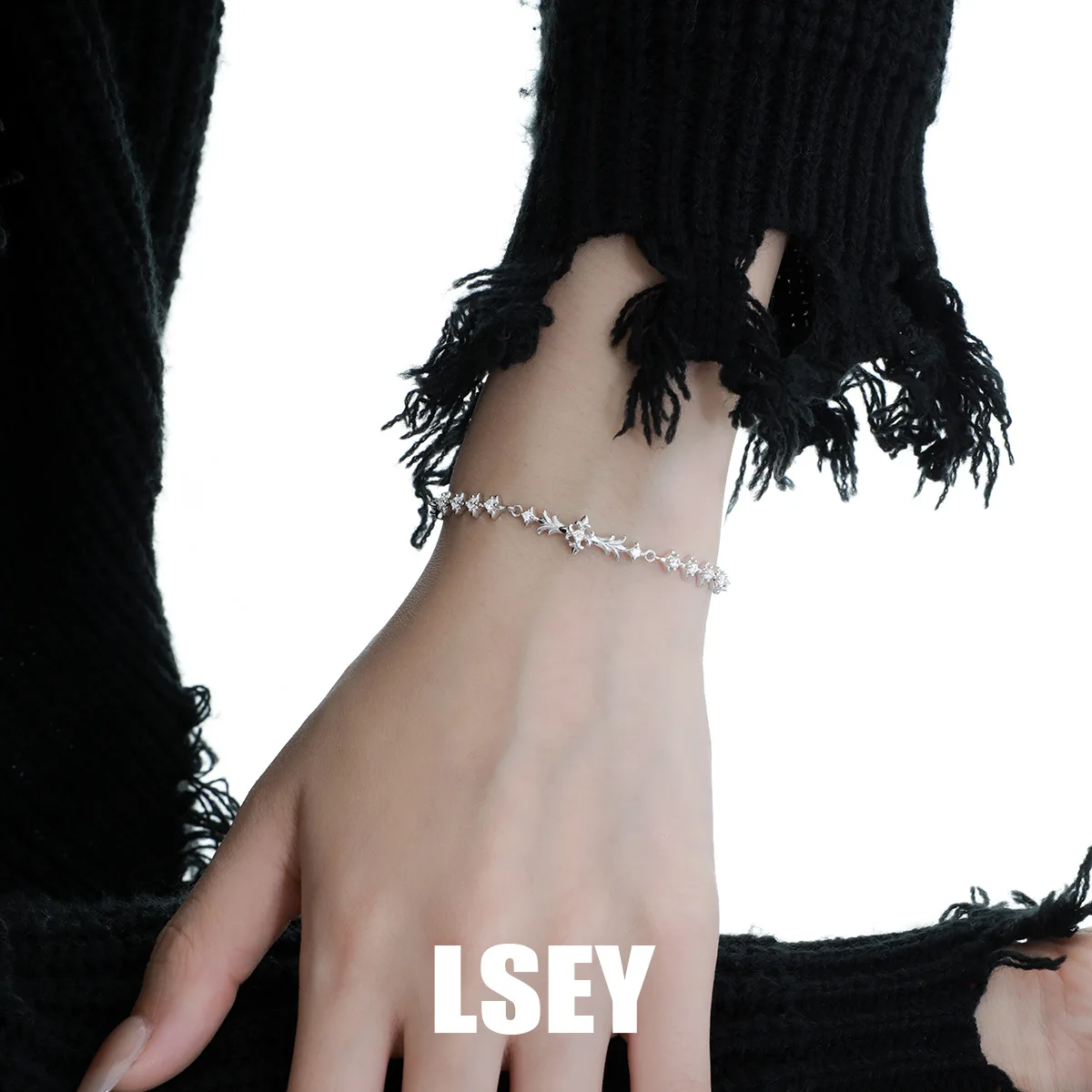 MLKENLY S925 sterling silver Cross Charm Bracelet For Wome Vintage Wedding Fine Jewelry Cool Punk - Image 5