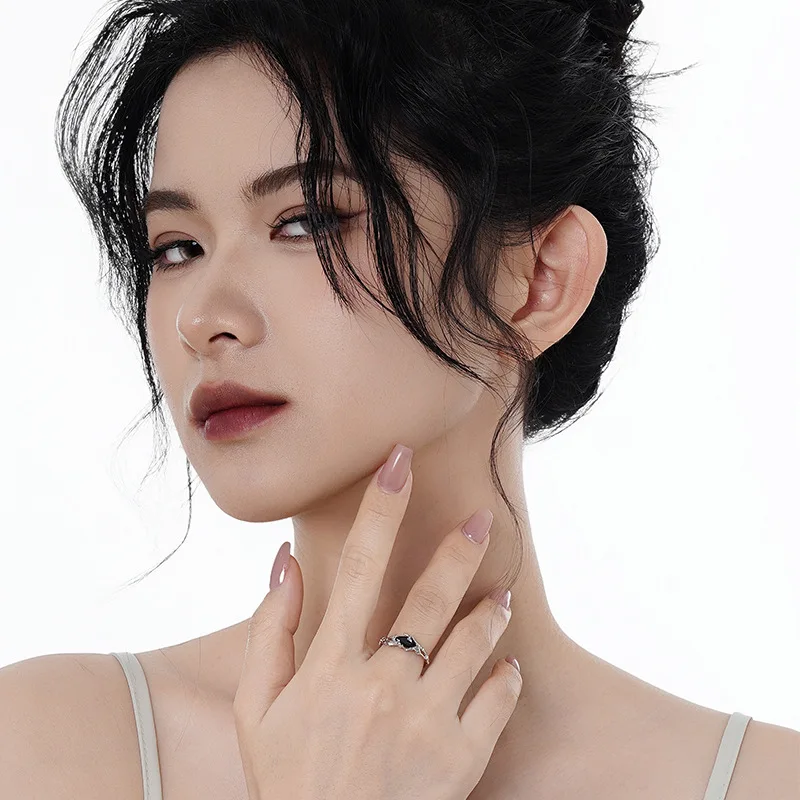 MLKENLY S925 sterling silver Irregular hollowed out broken adjustable index finger ring Women Personality Exquisite Gift - Image 2