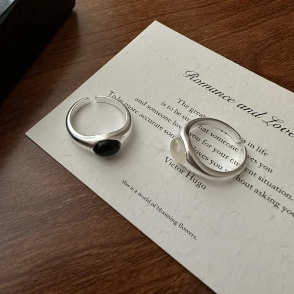 S925 Sterling Silver Korean Version Niche Design, Matte Matte Matte Texture Fashion Blogger's Main Ring