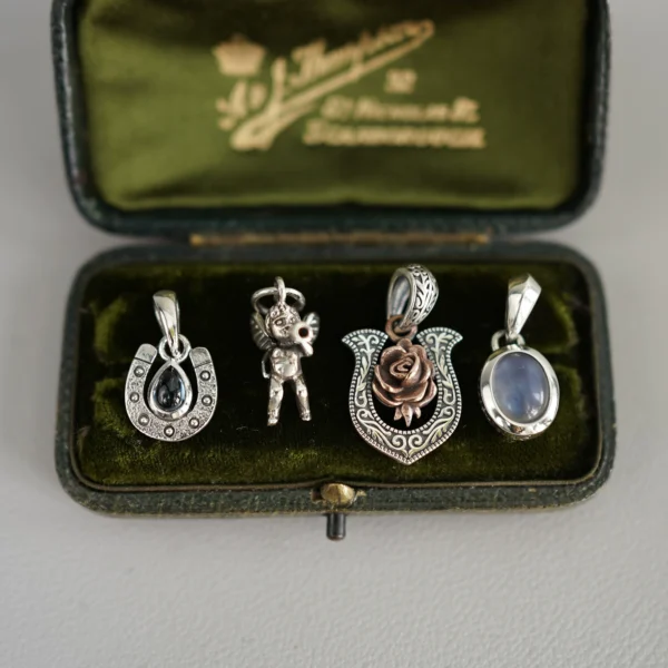 Water lilies come and go 925 sterling silver pendant natural moonlight gemstone angel horseshoe rose element necklace pendant