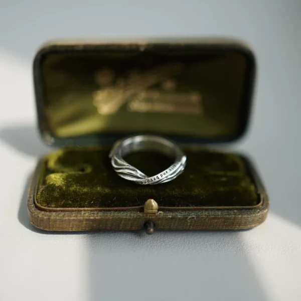Water Lily Life After Life Original Design 925 Sterling Silver Möbius Ring Oath Ring Personalized Couple Ring