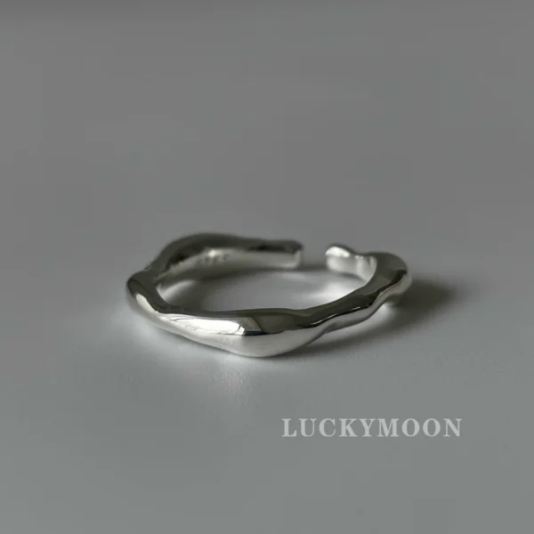 Minimalist irregular texture versatile plain ring S925 all-over sterling silver R234