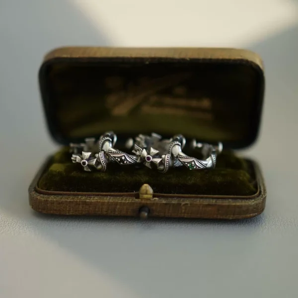 Water Lily Life After Life Original Design 925 Sterling Silver Infinite Loop Planet Ear Clip Ear Ring Planet Retro Earrings