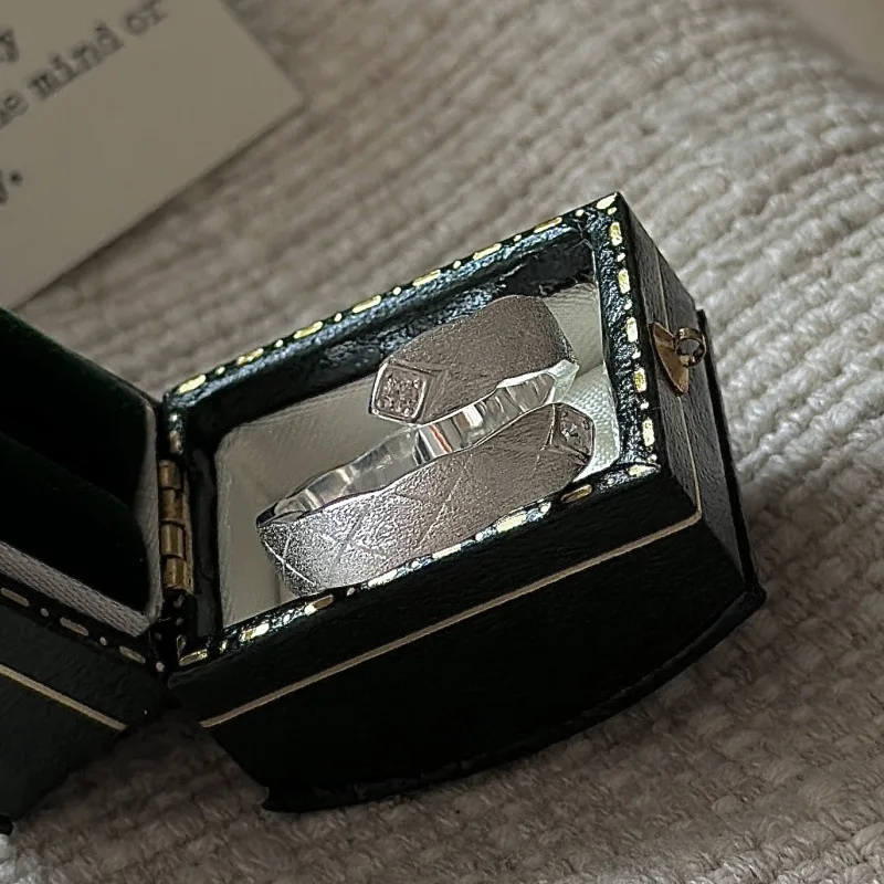 CHOZON S925 Solid Silver Cross Texture Ring Korean Vintage Minimalist Stacking Jewelry Gift for Women - Image 5