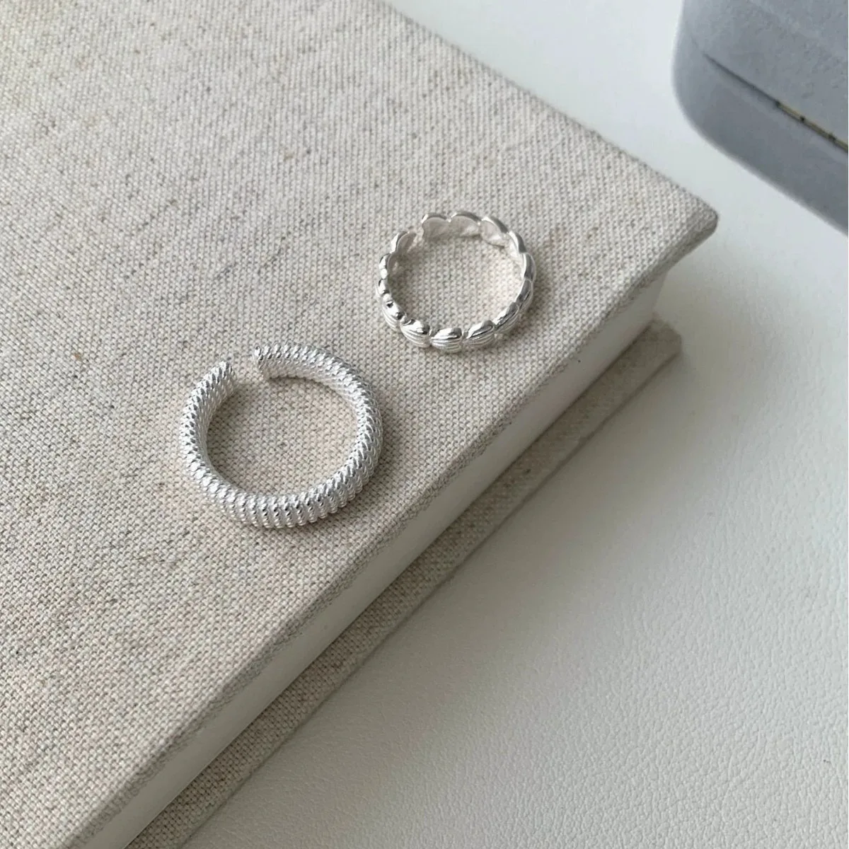 CHOZON S925 Solid Silver Twisted Heart Ring Korean Luxury Adjustable Stacking Jewelry Gift for Women - Image 3