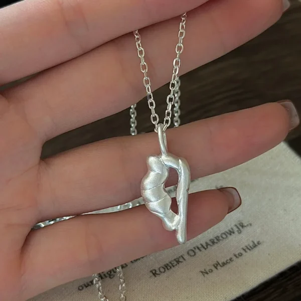 CHOZON S925 Solid Silver Burnished Necklace Korean Minimalist Wholesale Dainty Layering Jewelry for Women