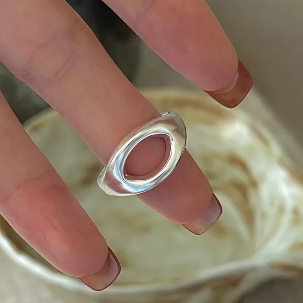 CHOZON S925 Solid Silver Ring Korean Vintage Minimalist Stacking Jewelry Gift for Women