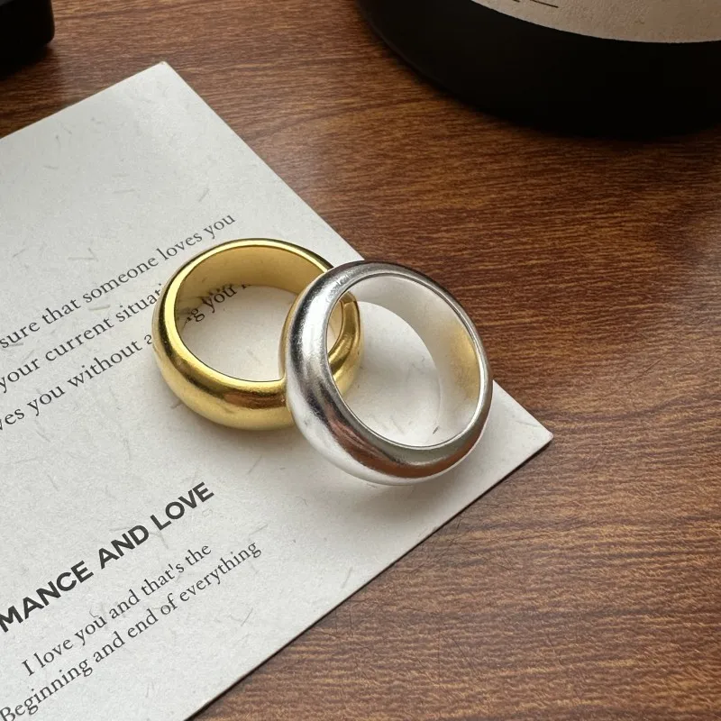 CHOZON S925 Solid Silver Loach Back Band Ring Heavy Matte Minimalist Stacking Jewelry Gift for Women - Image 5