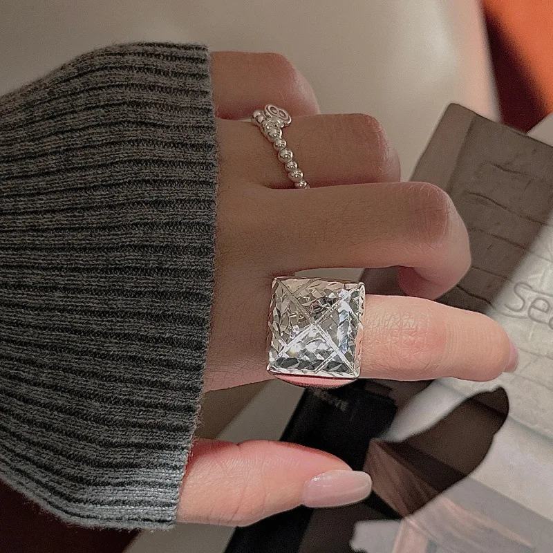 CHOZON S925 Solid Silver CNC Ring Korean Vintage Minimalist Stacking Jewelry Gift for Women - Image 3